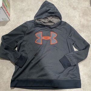 Under Armour Women’s Coldgear Gray Cowl Neck Hoodie with Neon Logo Sz XL